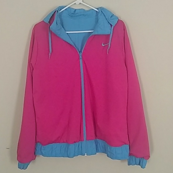 nike pink and blue windbreaker